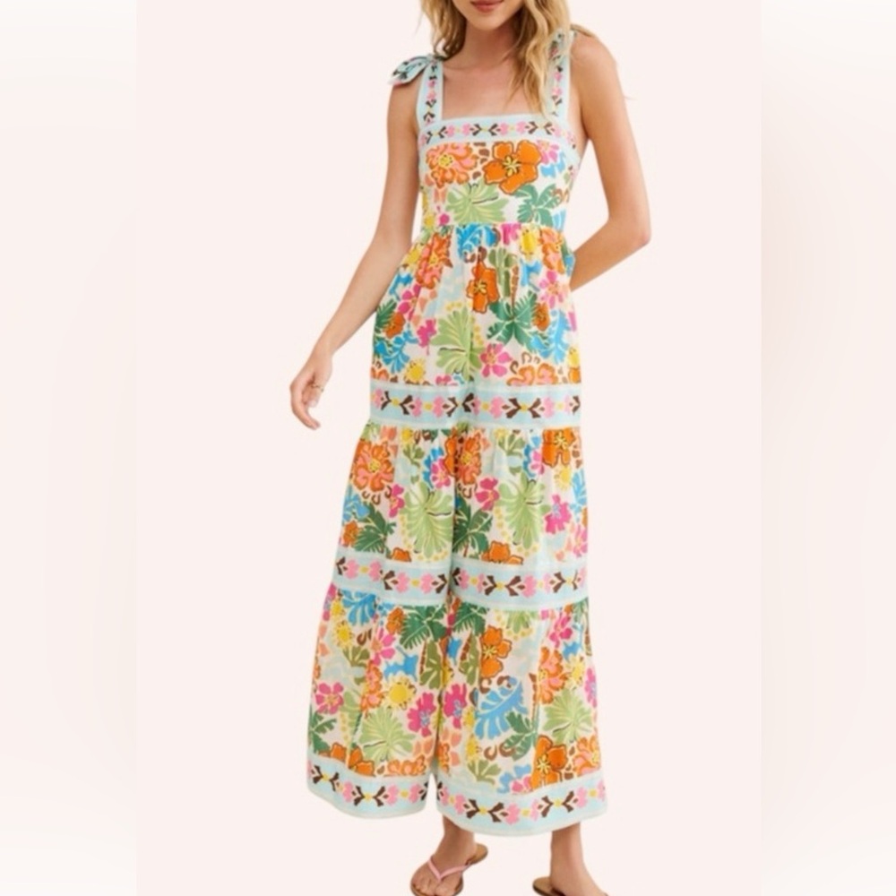 Beach Riot Charlotte Floral Maxi Dress with Multicolor Design